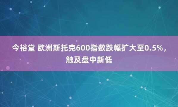 今裕堂 欧洲斯托克600指数跌幅扩大至0.5%，触及盘中新低