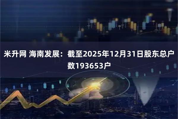米升网 海南发展：截至2025年12月31日股东总户数193653户