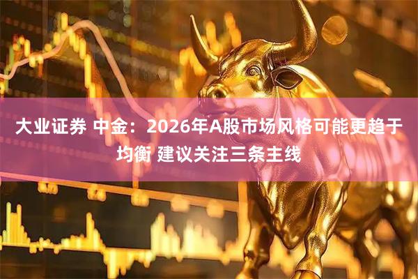 大业证券 中金：2026年A股市场风格可能更趋于均衡 建议关注三条主线
